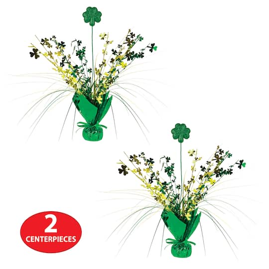 Beistle 15" Shamrock Gleam 'N Spray Centerpieces, 2ct.